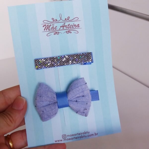 Hair Clip 2 Médio Azul/Malha Brilho Furtacor