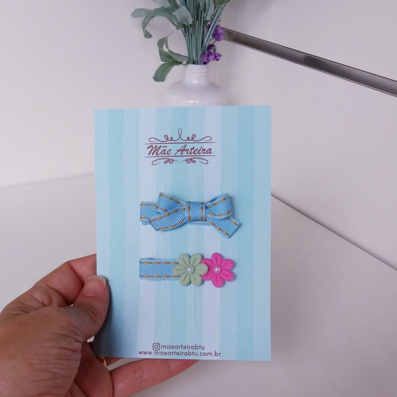 Hair Clip 2 Pequeno Jens Claro/Floral - Imagem 2