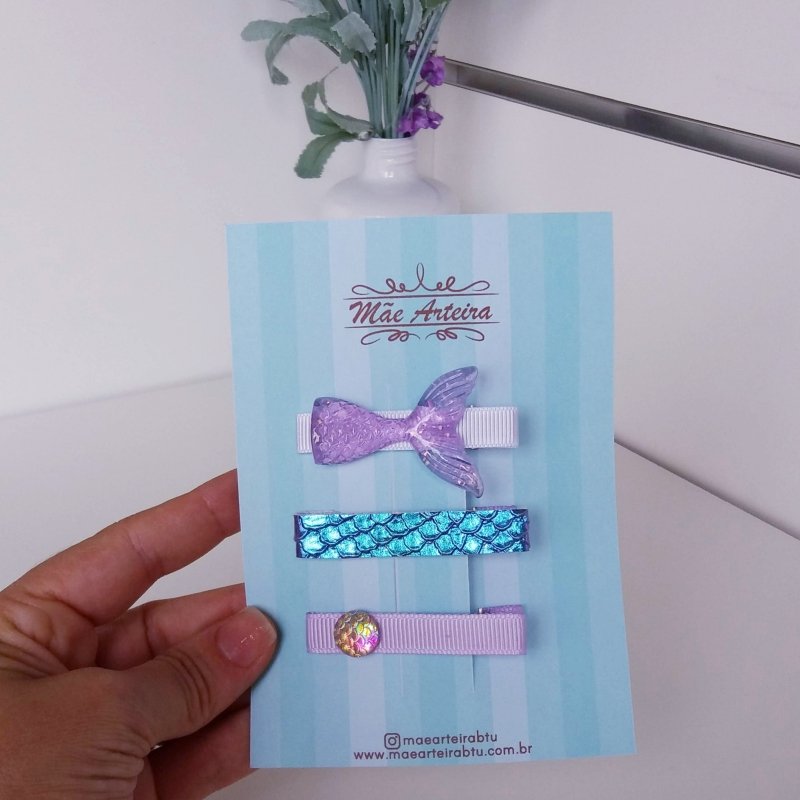 Hair Clip 3 Médio Lilás/Cauda Sereia - Imagem 2