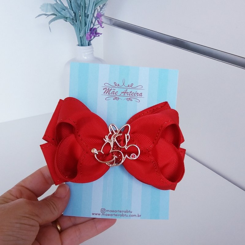 Laço Boutique Duplo Grande Minnie Vazado