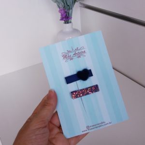Hair Clip 2 Pequeno Azul/Brilho Furtacor Coração