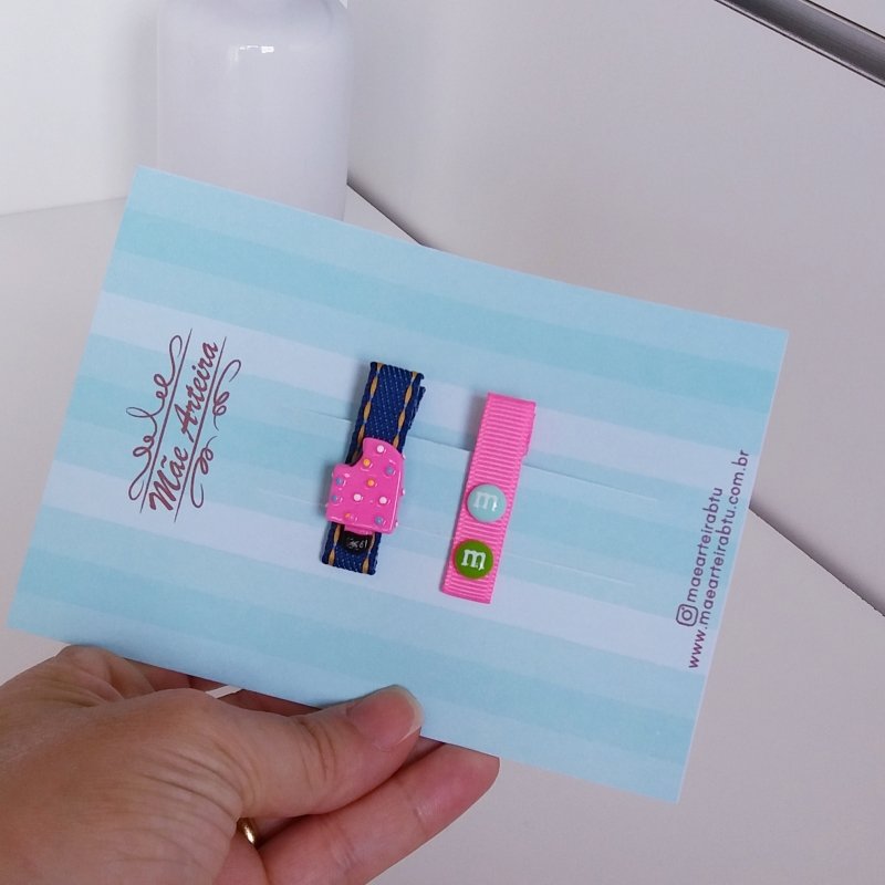 Hair Clip 2 Pequeno Jeans/Picolé M&M - Imagem 2