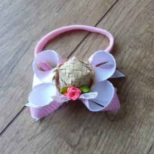 Faixa Meia de Seda Pequena Rosa bebê (Junina)