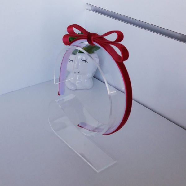 Tiara Veludo Vermelho/ Laço Duplo - Image 2