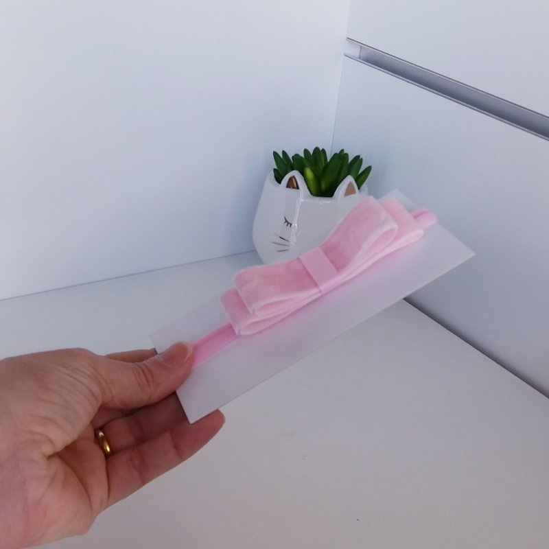 Faixa Meia de Seda Pequena Veludo/Chanel Rosa Bebê - Imagem 2