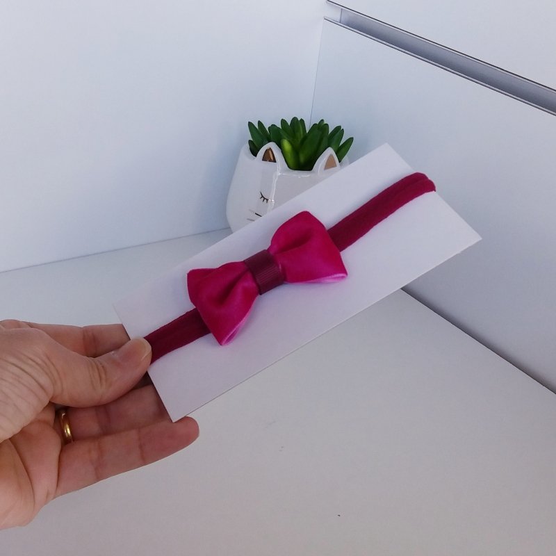 Faixa Meia de Seda Pequena Veludo Magenta - Imagem 2