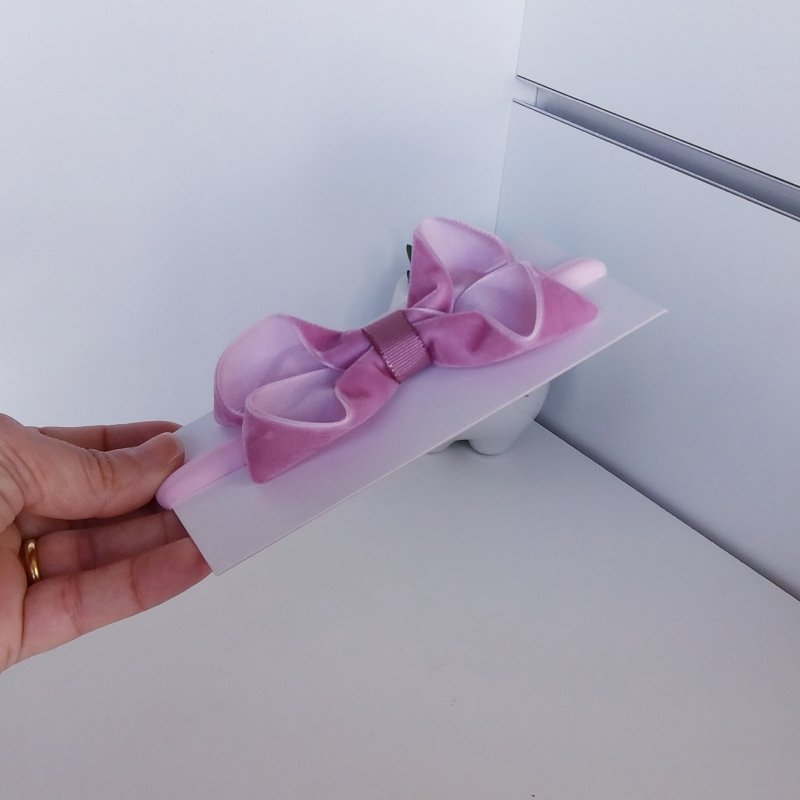 Faixa Meia de Seda Pequena Veludo/Chanel Rosa Antique - Imagem 2