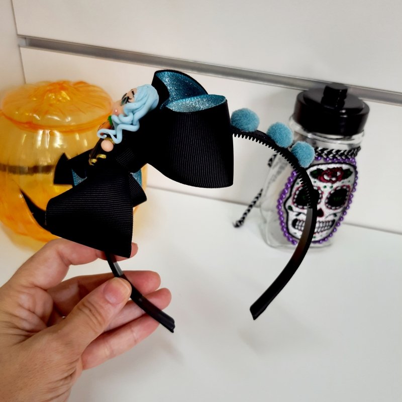 Tiara Laço Duplo Preto/Azul Menina - Imagem 2