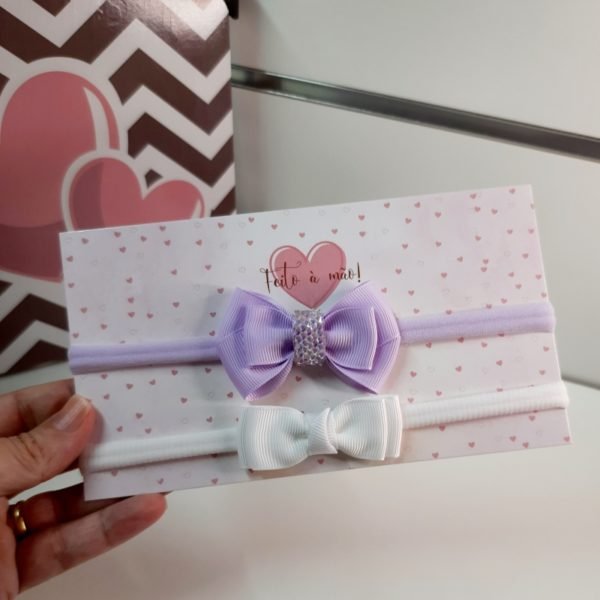 Kit Faixa Baby Lavanda/Branco