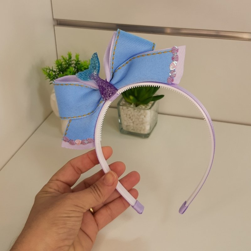 Tiara Jeans Claro Lavanda/Rabo Sereia - Imagem 3