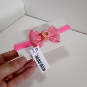 Faixa Meia de Seda Pequena Rosa Chiclete/Donuts