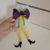 Laço Cruzado Médio Roxo Halloween/Gatinho Pernas Bruxa - Image 2