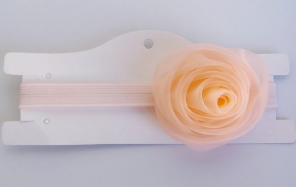 Faixa Elástica Viés Pequena Flor Organza Pêssego - Image 2