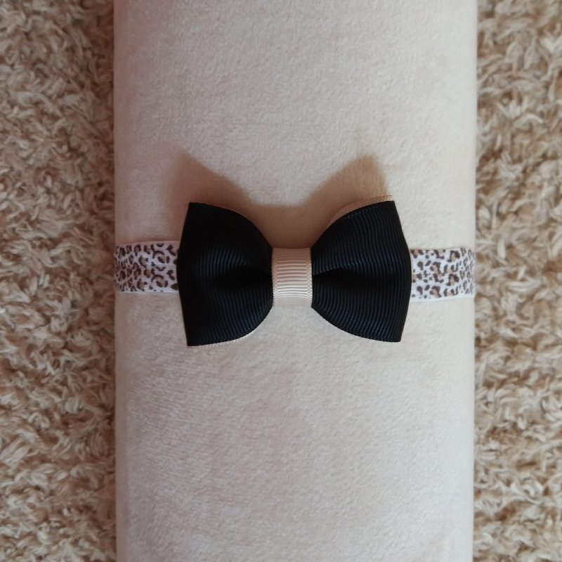 Faixa Elástica Viés Pequena Animal Print Preto/Dourado - Imagem 4