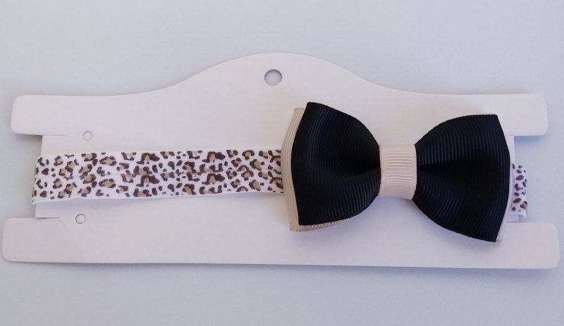 Faixa Elástica Viés Pequena Animal Print Preto/Dourado - Imagem 2