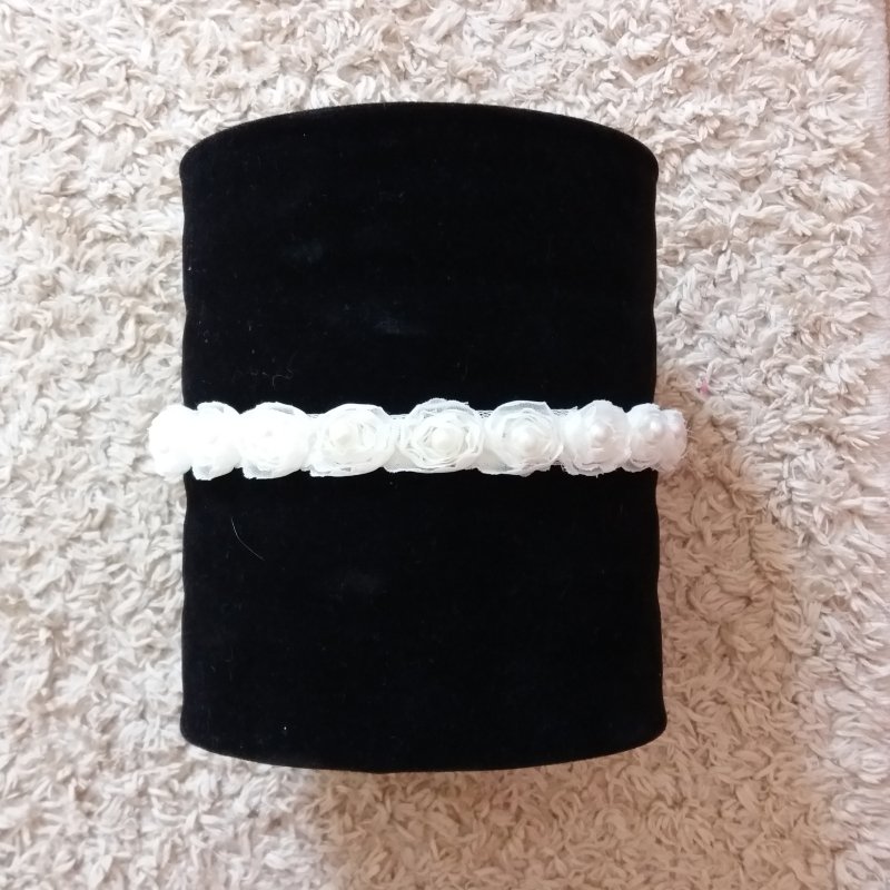 Faixa Meia de Seda Pequena Flor e Pérola - Imagem 4