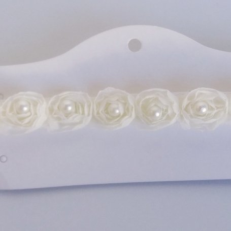 Faixa Meia de Seda Pequena Flor e Pérola