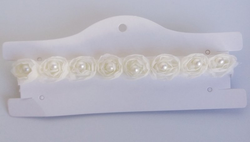 Faixa Meia de Seda Pequena Flor e Pérola - Imagem 2