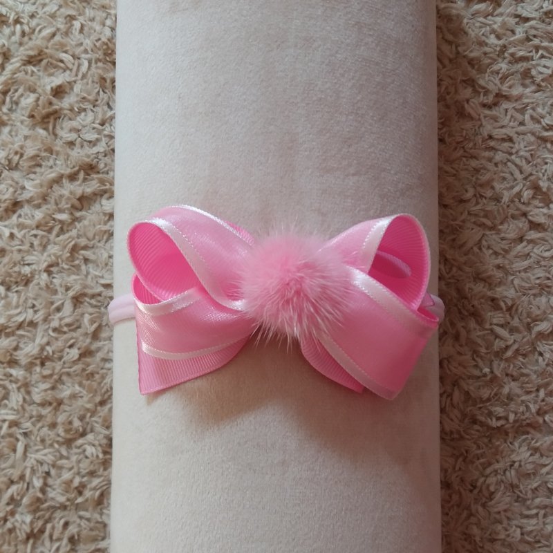 Faixa Meia de Seda RN Rosa Organza Pompom Pelo - Imagem 4