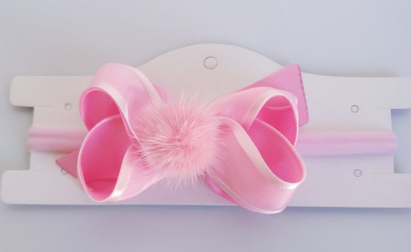 Faixa Meia de Seda RN Rosa Organza Pompom Pelo - Imagem 2