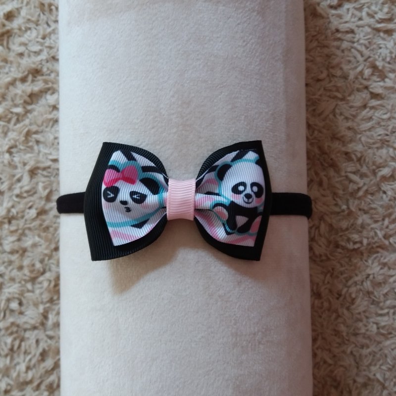 Faixa Meia de Seda RN Preto Panda Chevron - Imagem 3