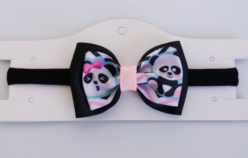 Faixa Meia de Seda RN Preto Panda Chevron