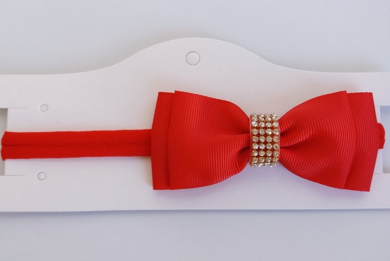 Faixa Meia de Seda RN Vermelho Strass Dourado - Imagem 2