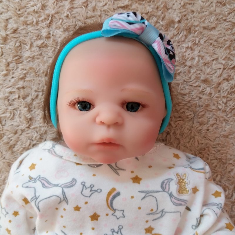 Faixa Meia de Seda RN Azul Bebê Panda Chevron - Imagem 2