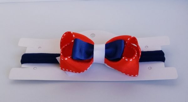 Faixa Meia de Seda RN Azul Laço Vermelho Branco - Image 2
