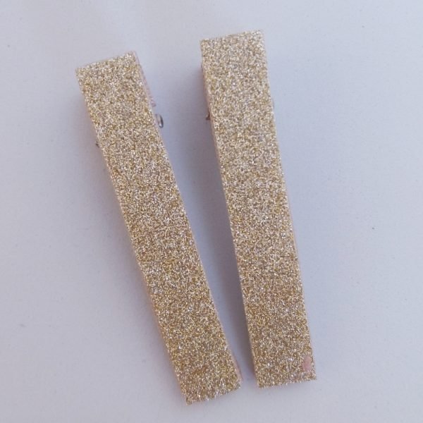 Hair Clip 2 Médio Brilho Dourado