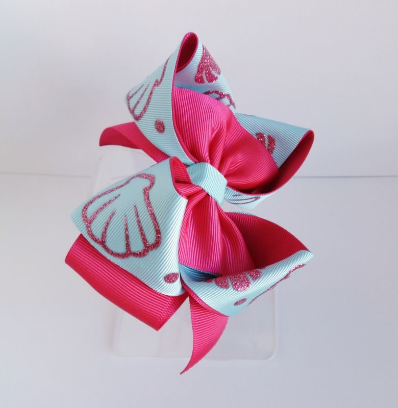 Laço Amora Grande Sereia Glitter Pink - Imagem 2