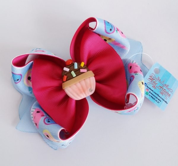 Laço Amora Grande Rosa/Docinho Cupcake
