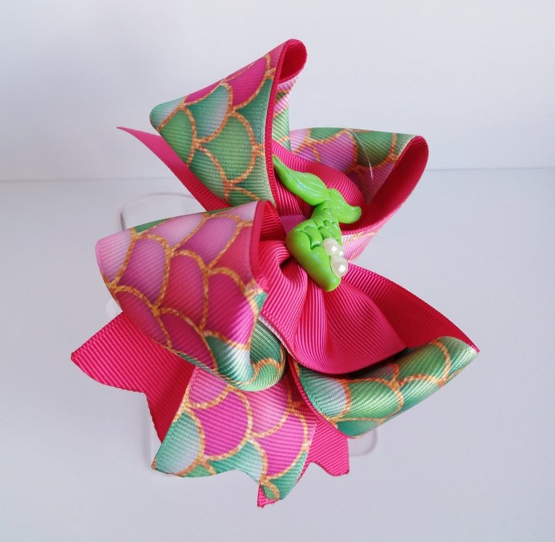 Laço Amora Grande Rosa/Escamas Sereia - Imagem 2