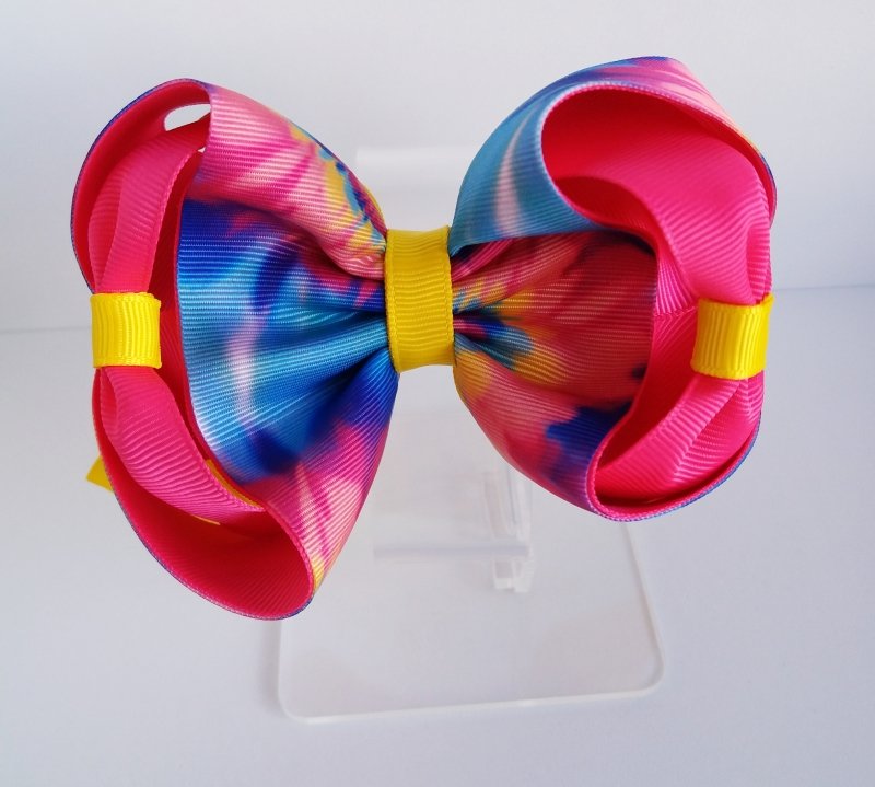 Laço Estilo Juju Grande Pink/Floral Neon - Imagem 2