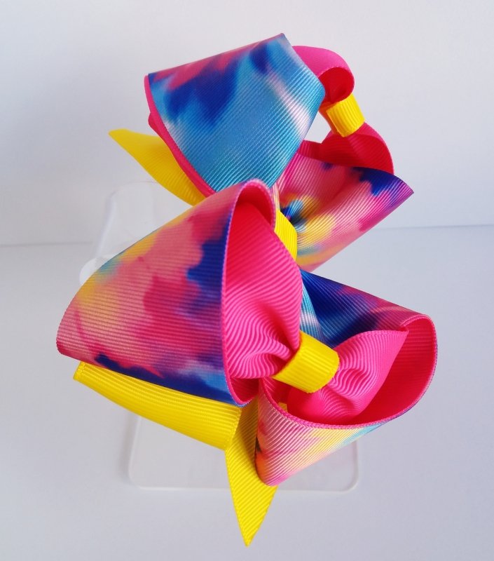 Laço Estilo Juju Grande Pink/Floral Neon - Imagem 3