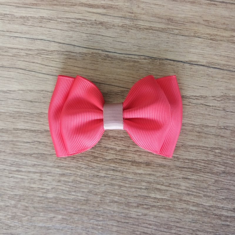 Laço Gravata Duplo Médio Coral - Imagem 2