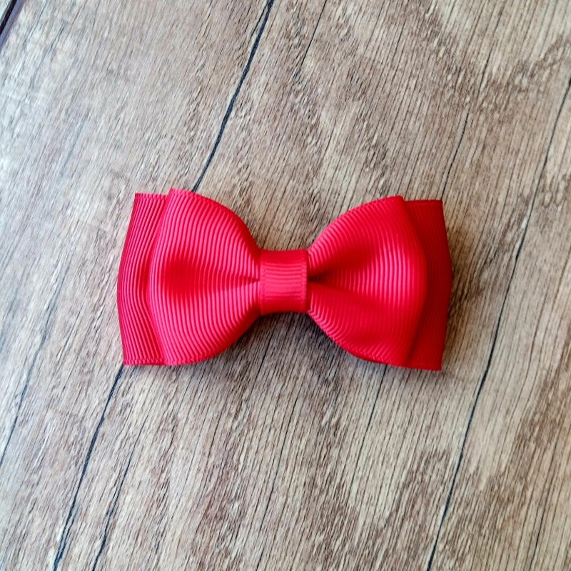 Laço Gravata Duplo Médio Vermelho - Imagem 2