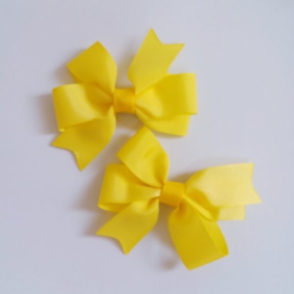 Par Laço Catavento Pequeno Amarelo Canário