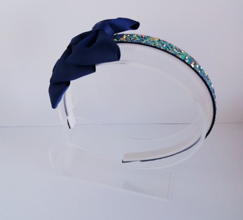Tiara 3 Laços Média Furta Cor Azul - Imagem 2