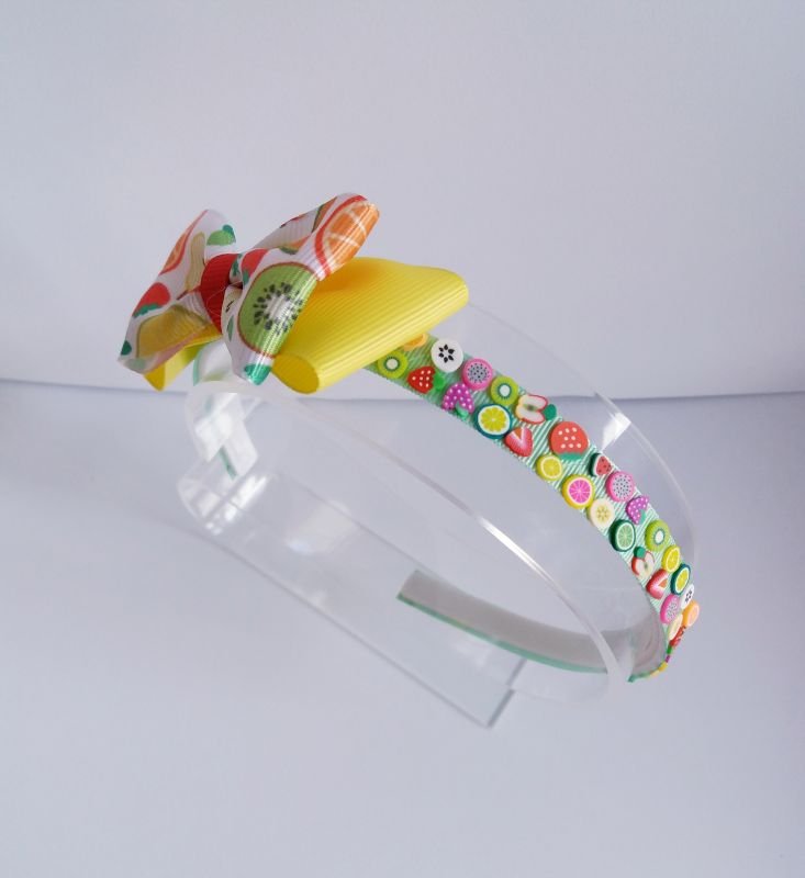Tiara Laço Duplo Frutas